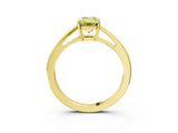 Yellow gold Fancy Yellow Emerald  Solitaire Diamond Ring with Split Shank and Four-Prong Setting_15