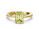 Yellow gold Fancy Yellow Emerald  Solitaire Diamond Ring with Split Shank and Four-Prong Setting_20
