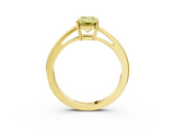 Yellow gold Fancy Yellow Emerald  Solitaire Diamond Ring with Split Shank and Four-Prong Setting_23