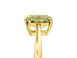 Yellow gold Fancy Yellow Emerald  Solitaire Diamond Ring with Split Shank and Four-Prong Setting_25