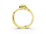 Yellow gold Fancy Yellow Emerald  Solitaire Diamond Ring with Split Shank and Prong Setting_45