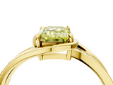 Yellow gold Fancy Yellow Emerald  Solitaire Diamond Ring with Split Shank and Prong Setting_46