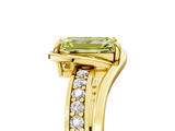 Yellow gold Fancy Yellow Emerald  Solitaire Diamond Ring with Split Shank and Prong Setting_47