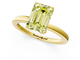 Yellow gold Fancy Yellow Emerald  Solitaire Diamond Ring with Thin Band and Four-Prong Setting_4