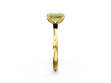 Yellow gold Fancy Yellow Emerald  Solitaire Diamond Ring with Thin Band and Four-Prong Setting_5