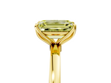 Yellow gold Fancy Yellow Emerald  Solitaire Diamond Ring with Thin Band and Four-Prong Setting_8