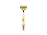 Yellow gold Fancy Yellow Emerald  Solitaire Diamond Ring with a Classic Band and Four-Prong Setting 2