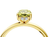 Yellow gold Fancy Yellow Emerald  Solitaire Diamond Ring with a Classic Band and Four-Prong Setting 4