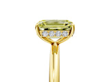 Yellow gold Fancy Yellow Emerald  Solitaire Diamond Ring with a Classic Band and Four-Prong Setting 5