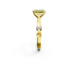 Yellow gold Fancy Yellow Emerald  Solitaire Diamond Twisted Band with Four-Prong Setting_44