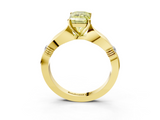Yellow gold Fancy Yellow Emerald  Solitaire Diamond Twisted Band with Four-Prong Setting_45
