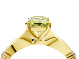 Yellow gold Fancy Yellow Emerald  Solitaire Diamond Twisted Band with Four-Prong Setting_46
