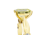 Yellow gold Fancy Yellow Emerald  Solitaire Diamond Twisted Band with Four-Prong Setting_47