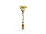 Yellow gold Fancy Yellow Emerald  Solitaire Diamond with Pavé Band and Four-Prong Setting_34