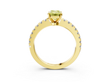 Yellow gold Fancy Yellow Emerald  Solitaire Diamond with Pavé Band and Four-Prong Setting_35