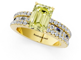 Yellow gold Fancy Yellow Emerald  Solitaire Diamond with Pave and Channel Set Band_43