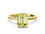 Yellow gold Fancy Yellow Emerald  Solitaire Engagement Ring with Cathedral Band and Four-Prong Setting_20