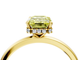 Yellow gold Fancy Yellow Emerald  Solitaire Engagement Ring with Cathedral Band and Four-Prong Setting_24