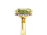 Yellow gold Fancy Yellow Emerald  Solitaire Engagement Ring with Cathedral Band and Four-Prong Setting_25