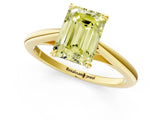 Yellow gold Fancy Yellow Emerald  Solitaire Engagement Ring with Four-Prong Setting and Classic Band 2