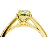 Yellow gold Fancy Yellow Emerald  Solitaire Engagement Ring with Four-Prong Setting and Classic Band 5
