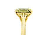 Yellow gold Fancy Yellow Emerald  Solitaire Engagement Ring with Four-Prong Setting and Classic Band