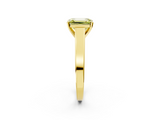 Yellow gold Fancy Yellow Emerald  Solitaire Engagement Ring with Four-Prong Setting and Tapered Band_5