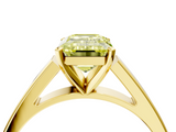 Yellow gold Fancy Yellow Emerald  Solitaire Engagement Ring with Four-Prong Setting and Tapered Band_7