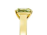 Yellow gold Fancy Yellow Emerald  Solitaire Engagement Ring with Four-Prong Setting and Tapered Band_8