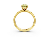 Yellow gold Fancy Yellow Emerald  Solitaire Engagement Ring with Scrollwork Band and Four-Prong Setting_153