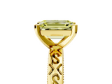 Yellow gold Fancy Yellow Emerald  Solitaire Engagement Ring with Scrollwork Band and Four-Prong Setting_155