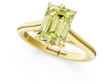 Yellow gold Fancy Yellow Emerald  Solitaire Engagement Ring with Six-Prong Setting and Classic Band 1