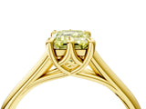 Yellow gold Fancy Yellow Emerald  Solitaire Engagement Ring with Six-Prong Setting and Classic Band 4