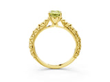 Yellow gold Fancy Yellow Emerald  Solitaire Floral Milgrain Engagement Ring_34