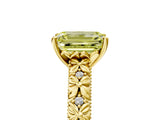 Yellow gold Fancy Yellow Emerald  Solitaire Floral Milgrain Engagement Ring_36