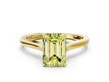 Yellow gold Fancy Yellow Emerald  Solitaire Heart Prong Engagement Ring with Tapered Band_55