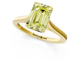 Yellow gold Fancy Yellow Emerald  Solitaire Heart Prong Engagement Ring with Tapered Band_56