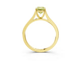 Yellow gold Fancy Yellow Emerald  Solitaire Heart Prong Engagement Ring with Tapered Band_58
