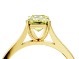 Yellow gold Fancy Yellow Emerald  Solitaire Heart Prong Engagement Ring with Tapered Band_59