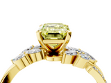 Yellow gold Fancy Yellow Emerald  Solitaire Marquise Twist Band with Six-Prong Setting_85