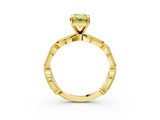 Yellow gold Fancy Yellow Emerald  Solitaire Milgrain Diamond Engagement Ring with Bezel and Marquise Band_131