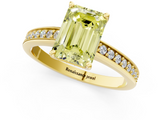 Yellow gold Fancy Yellow Emerald  Solitaire Pavé Band Prong Setting Ring_21