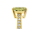 Yellow gold Fancy Yellow Emerald  Solitaire Pavé Band Prong Setting Ring_25