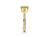 Yellow gold Fancy Yellow Emerald  Solitaire Pavé Band Prong Setting Ring_51