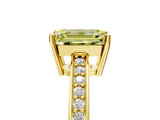 Yellow gold Fancy Yellow Emerald  Solitaire Pavé Band Prong Setting Ring_54