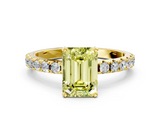 Yellow gold Fancy Yellow Emerald  Solitaire Pavé Band with Four-Prong Setting_151