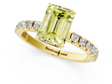 Yellow gold Fancy Yellow Emerald  Solitaire Pavé Band with Four-Prong Setting_152