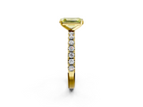 Yellow gold Fancy Yellow Emerald  Solitaire Pavé Band with Four-Prong Setting_153