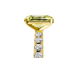 Yellow gold Fancy Yellow Emerald  Solitaire Pavé Band with Four-Prong Setting_156