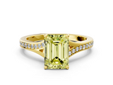 Yellow gold Fancy Yellow Emerald  Solitaire Pavé Band with Four-Prong Setting_28